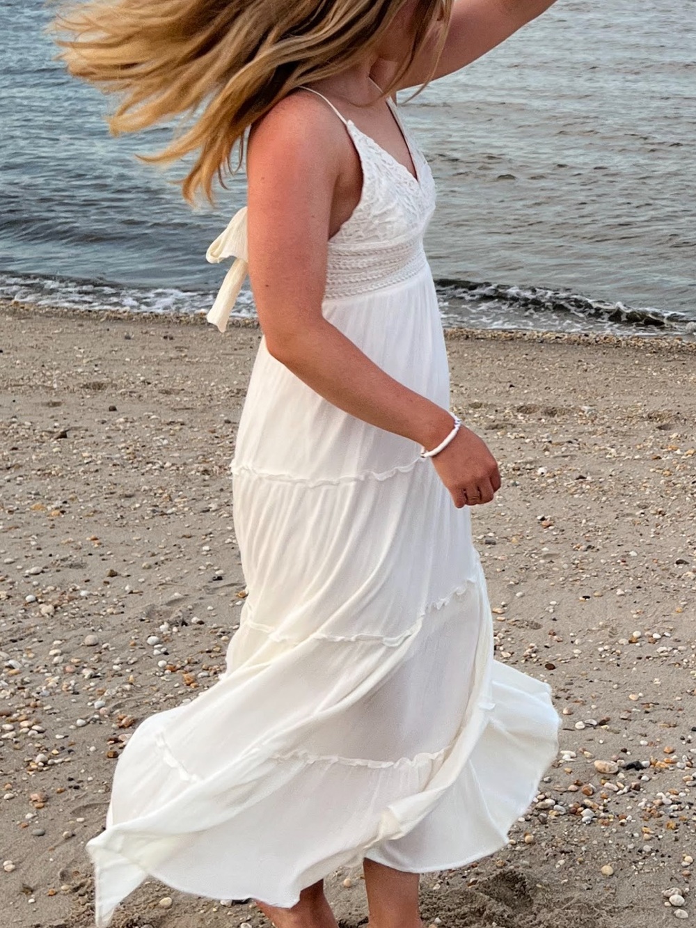Altar’d State White Boho Crochet Maxi Dress